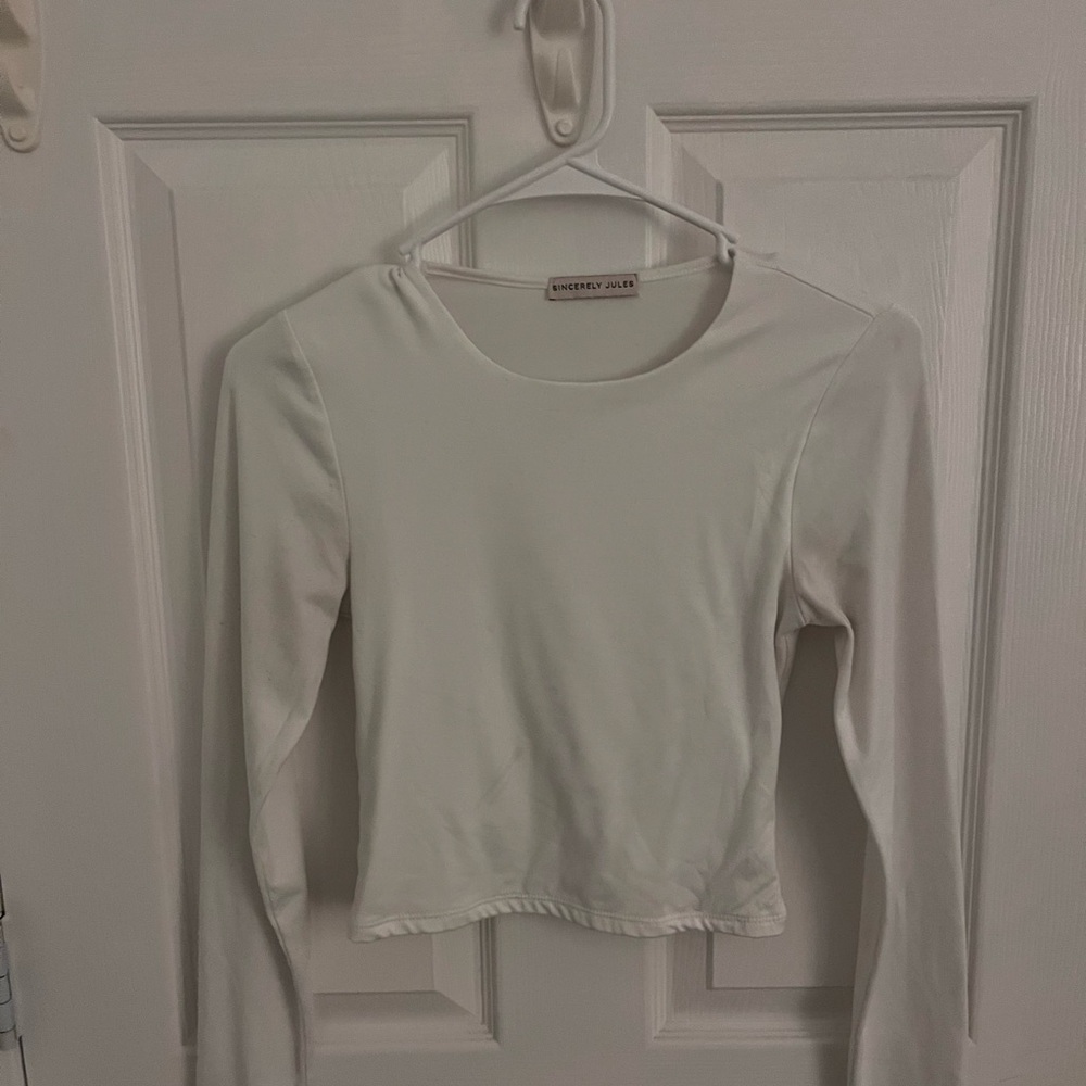 Women's White Long Sleeve Top